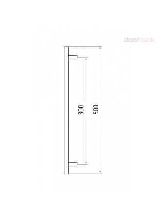 Ручка-скоба DOORLOCK PHS09/32/2ст, 300 мм/500 мм, SSS матовая нержавеющая сталь