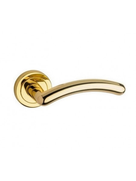 Ручка дверная на круглой розетке Pasini 3281 DENA Q8x130mm OLV Полированная латунь
