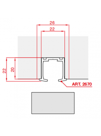 Foldy Направляющая для складной системы Art.2670 1м неанодированная