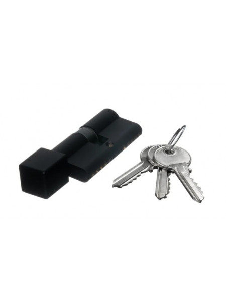 Цилиндровый механизм Extreza AS-60C-KNOB-2 30x30 мм, ключ-вертушка, черный матовый F22