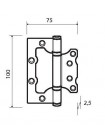 Петля дверная универсальная без врезки ADDEN BAU 100X75X2.5 BUT MATTE SATIN CHROME матовый хром