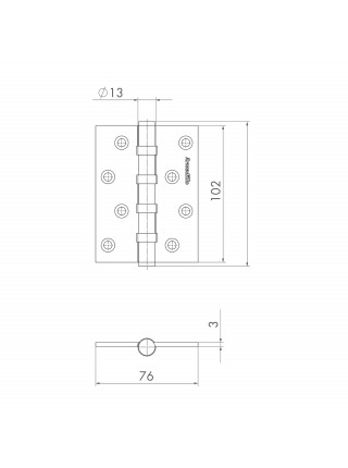 Петля Armadillo (Армадилло) универсальная IN4500UC-BL BL 102x76x3 INOX304 черный БЛИСТЕР