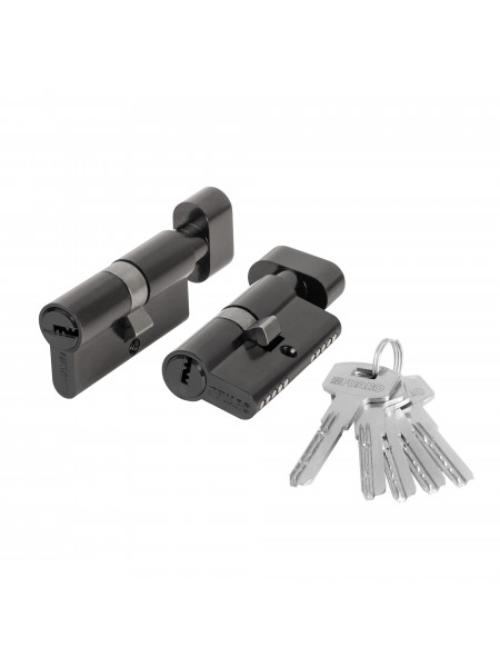 Цилиндровый Fuaro (Фуаро) механизм (200 ZM/80) 2000ZM Knob 80 (35+10+35) BL-24 черный 5Key с вертушкой