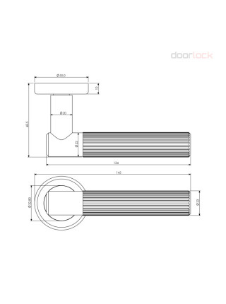Ручка дверная DOORLOCK Cambridge M052 DTB matt, матовая темная бронза