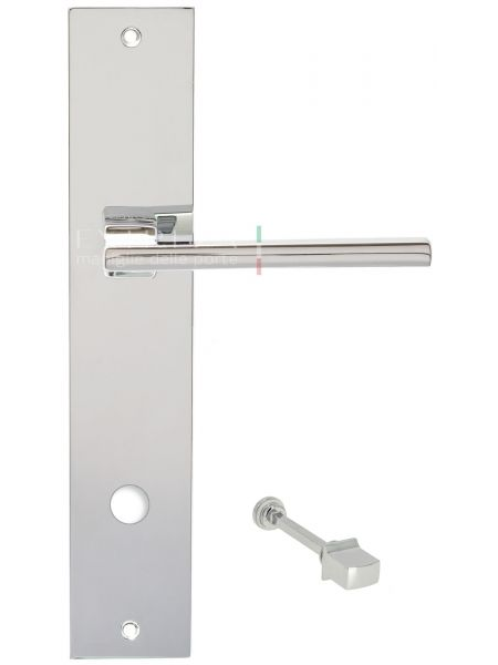 Дверная ручка Extreza Hi-Tech ROKSI (Рокси) 107 на планке PL11 полированный хром F04 сантехническая завертка WC