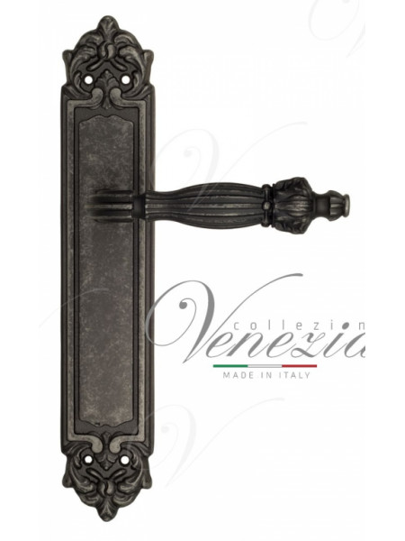 Ручка дверная на планке проходная Venezia Olimpo PL96 античное серебро