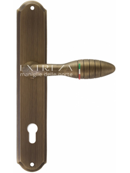 Ручка дверная на планке под цилиндр Extreza MIREL (Мирель) 316 PL01 CYL матовая бронза F03