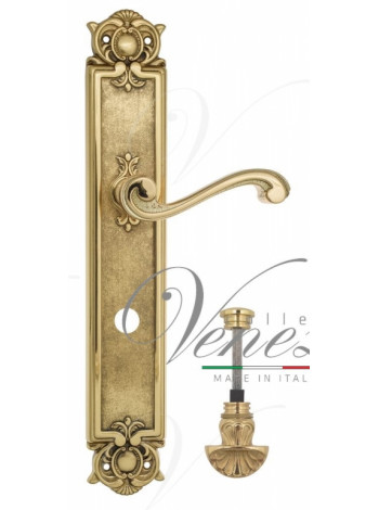 Ручка дверная на планке с фиксатором Venezia Vivaldi WC-4 PL97 полированная латунь