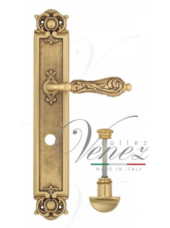 Ручка дверная на планке с фиксатором Venezia Monte Cristo WC-2 PL97 французское золото + коричневый