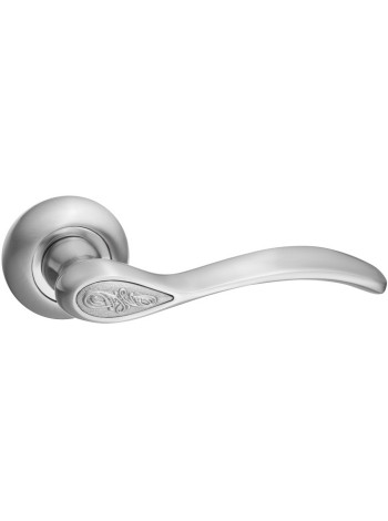 Ручка дверная на круглой розетке RENZ Флория INDH 17-08 SN Матовый никель
