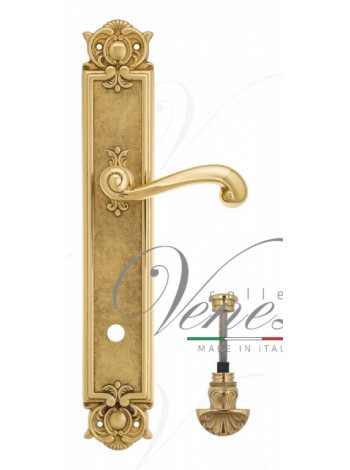 Ручка дверная на планке с фиксатором Venezia Carnevale WC-4 PL97 полированная латунь