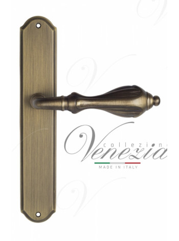 Ручка дверная на планке проходная Venezia Anafesto PL02 матовая бронза