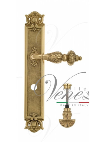 Ручка дверная на планке с фиксатором Venezia Lucrecia WC-4 PL97 полированная латунь