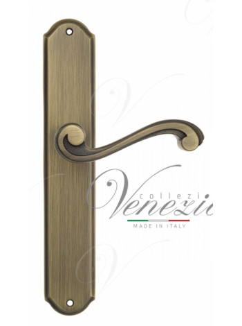 Ручка дверная на планке проходная Venezia Vivaldi PL02 матовая бронза