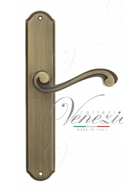Ручка дверная на планке проходная Venezia Vivaldi PL02 матовая бронза