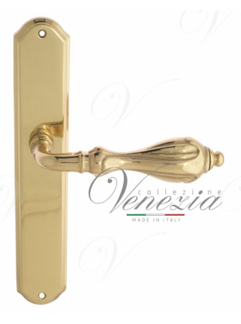 Ручка дверная на планке проходная Venezia Anafesto PL02 полированная латунь