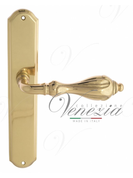 Ручка дверная на планке проходная Venezia Anafesto PL02 полированная латунь