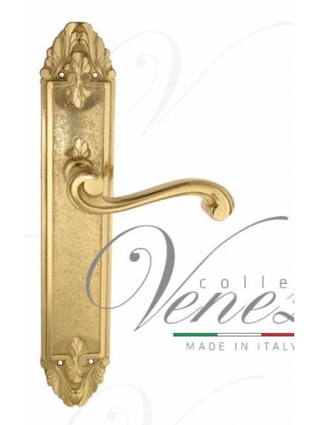 Ручка дверная на планке проходная Venezia Vivaldi PL90 полированная латунь