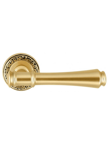 Дверная ручка Extreza PIERO (Пьеро) 326 R06 французское золото + коричневый F59
