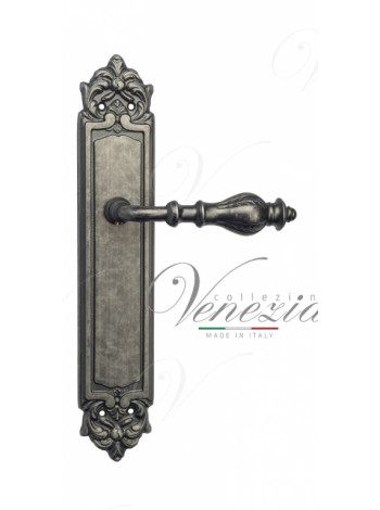 Ручка дверная на планке проходная Venezia Gifestion PL96 античное серебро