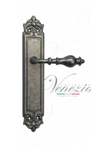 Ручка дверная на планке проходная Venezia Gifestion PL96 античное серебро