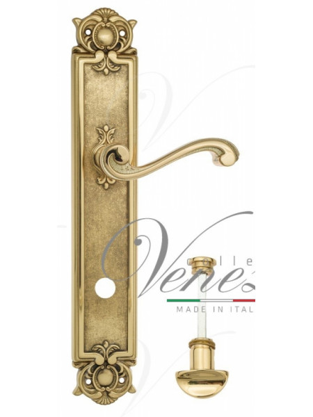 Ручка дверная на планке с фиксатором Venezia Vivaldi WC-2 PL97 полированная латунь