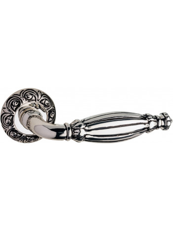 Дверная ручка на круглой розетке Pasini 3661 QUEEN ANT SILVER античное серебро