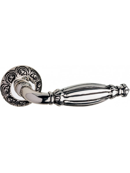 Дверная ручка на круглой розетке Pasini 3661 QUEEN ANT SILVER античное серебро