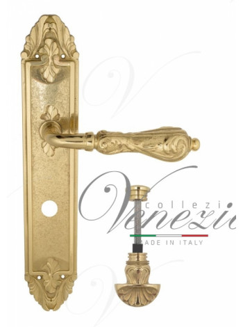 Ручка дверная на планке с фиксатором Venezia Monte Cristo WC-4 PL90 полированная латунь