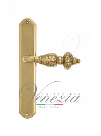 Ручка дверная на планке с фиксатором Venezia Lucrecia WC-1 PL02 полированная латунь