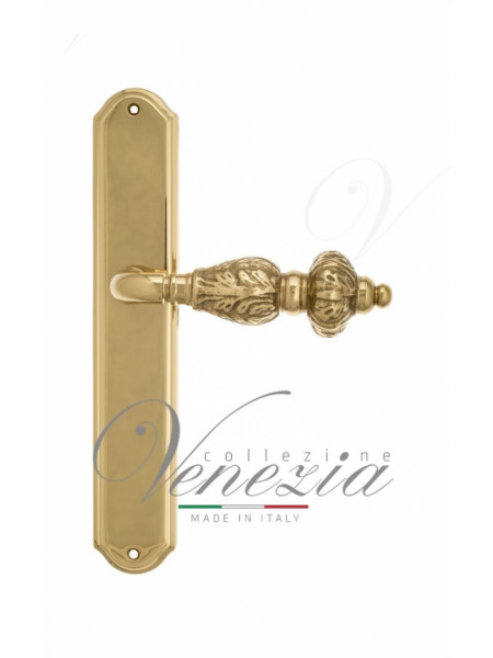 Ручка дверная на планке с фиксатором Venezia Lucrecia WC-1 PL02 полированная латунь
