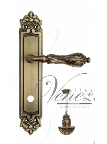 Ручка дверная на планке с фиксатором Venezia Monte Cristo WC-4 PL96 матовая бронза