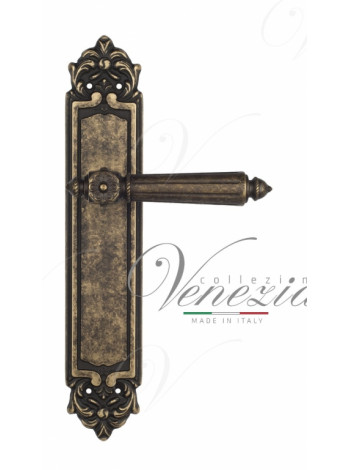 Ручка дверная на планке проходная Venezia Castello PL96 античная бронза