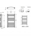 Полотенцесушитель электрический Terma Dexter 86x50 RAL 9005, черный матовый