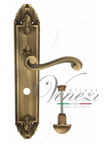 Ручка дверная на планке с фиксатором Venezia Vivaldi WC-2 PL90 матовая бронза