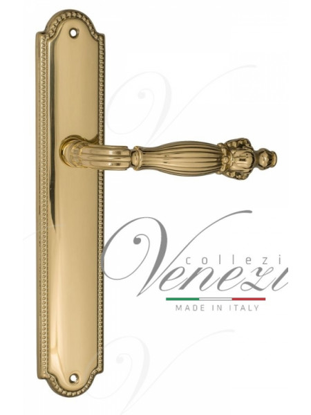 Ручка дверная на планке проходная Venezia Olimpo PL98 полированная латунь