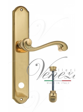 Ручка дверная на планке с фиксатором Venezia Vivaldi WC-1 PL02 полированная латунь
