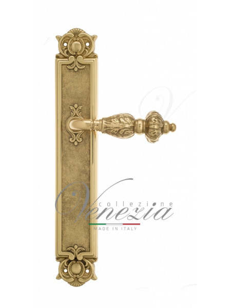Ручка дверная на планке с фиксатором Venezia Lucrecia WC-2 PL97 полированная латунь