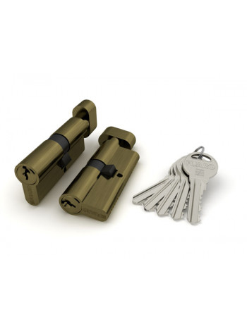 Цилиндровый механизм с вертушкой R302/70 mm-BL (30+10+30) AB бронза 5 кл. БЛИСТЕР
