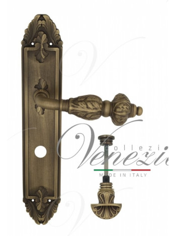 Ручка дверная на планке с фиксатором Venezia Lucrecia WC-4 PL90 матовая бронза