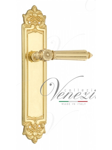 Ручка дверная на планке с фиксатором Venezia Castello WC-2 PL96 полированная латунь