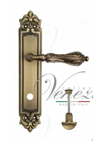 Ручка дверная на планке с фиксатором Venezia Monte Cristo WC-2 PL96 матовая бронза
