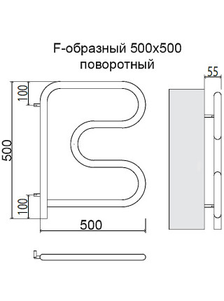 Полотенцесушитель электрический Terminus F-образный поворотный