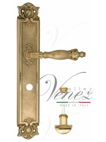 Ручка дверная на планке с фиксатором Venezia Olimpo WC-2 PL97 полированная латунь