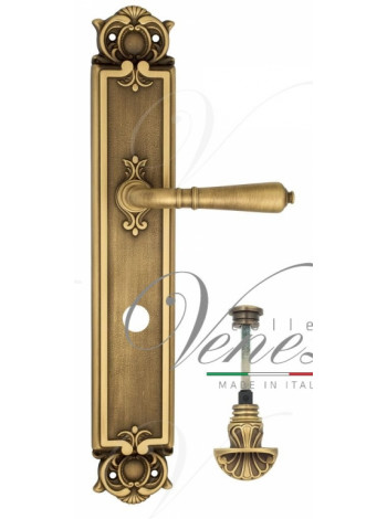 Ручка дверная на планке с фиксатором Venezia Vignole WC-4 PL97 матовая бронза