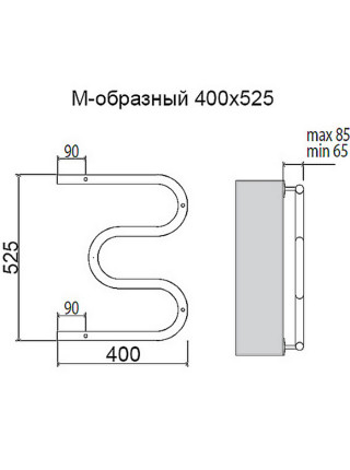 Полотенцесушитель электрический Terminus M-образный 25 DM