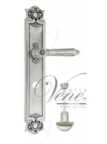 Ручка дверная на планке с фиксатором Venezia Castello WC-2 PL97 натуральное серебро + черный