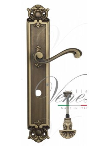 Ручка дверная на планке с фиксатором Venezia Vivaldi WC-4 PL97 матовая бронза