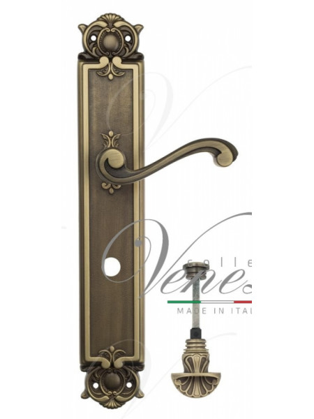 Ручка дверная на планке с фиксатором Venezia Vivaldi WC-4 PL97 матовая бронза