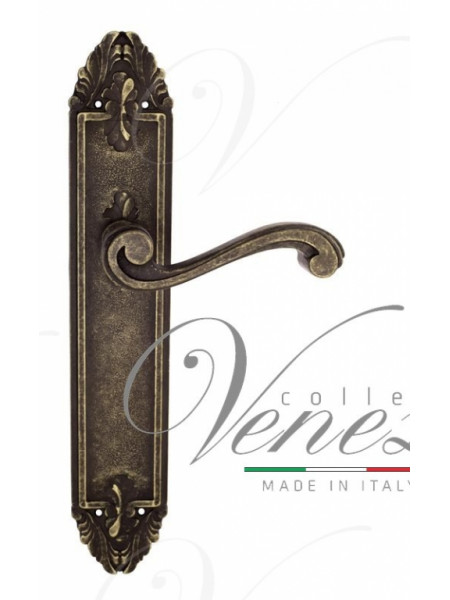 Ручка дверная на планке проходная Venezia Vivaldi PL90 античная бронза